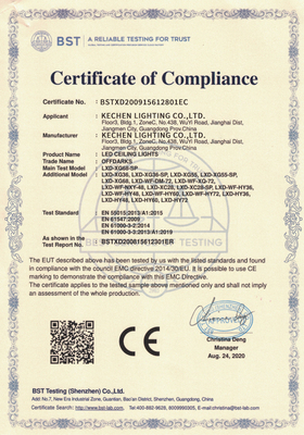 Ceiling light certificate